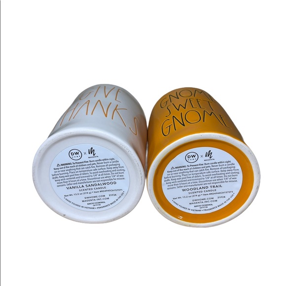 2 Rae Dunn Candle Thanksgiving Gnome Centerpiece Cannister Scented Topper Lids - Picture 12 of 15